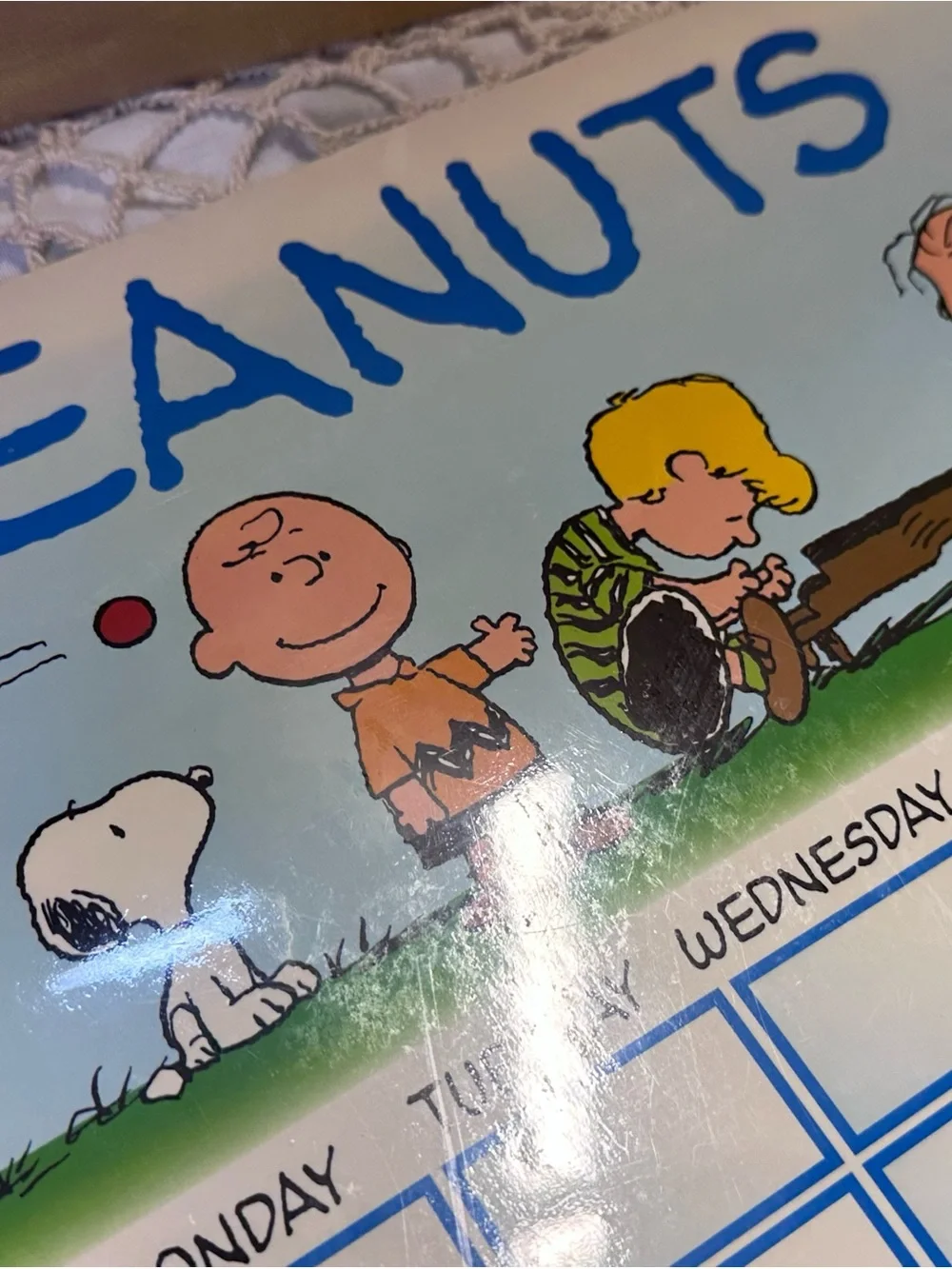 Peanuts Weekly Dry-Erase Chore/Calendar Board - vintage family organizer